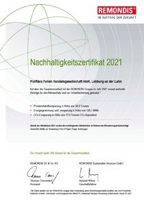 REMONDIS Sustainability Certificate 2021