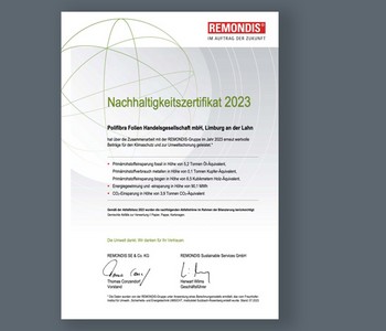 Polifibra erhlt REMONDIS-Nachhaltigkeitszertifikat 2023